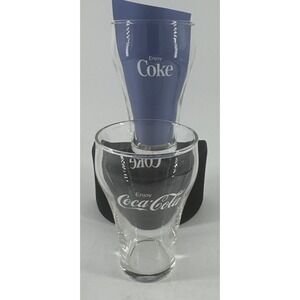 Glasses 2 Enjoy Coca-Cola Classic Bell Shaped 5" Tall Drinking Glasses Clear VTG
